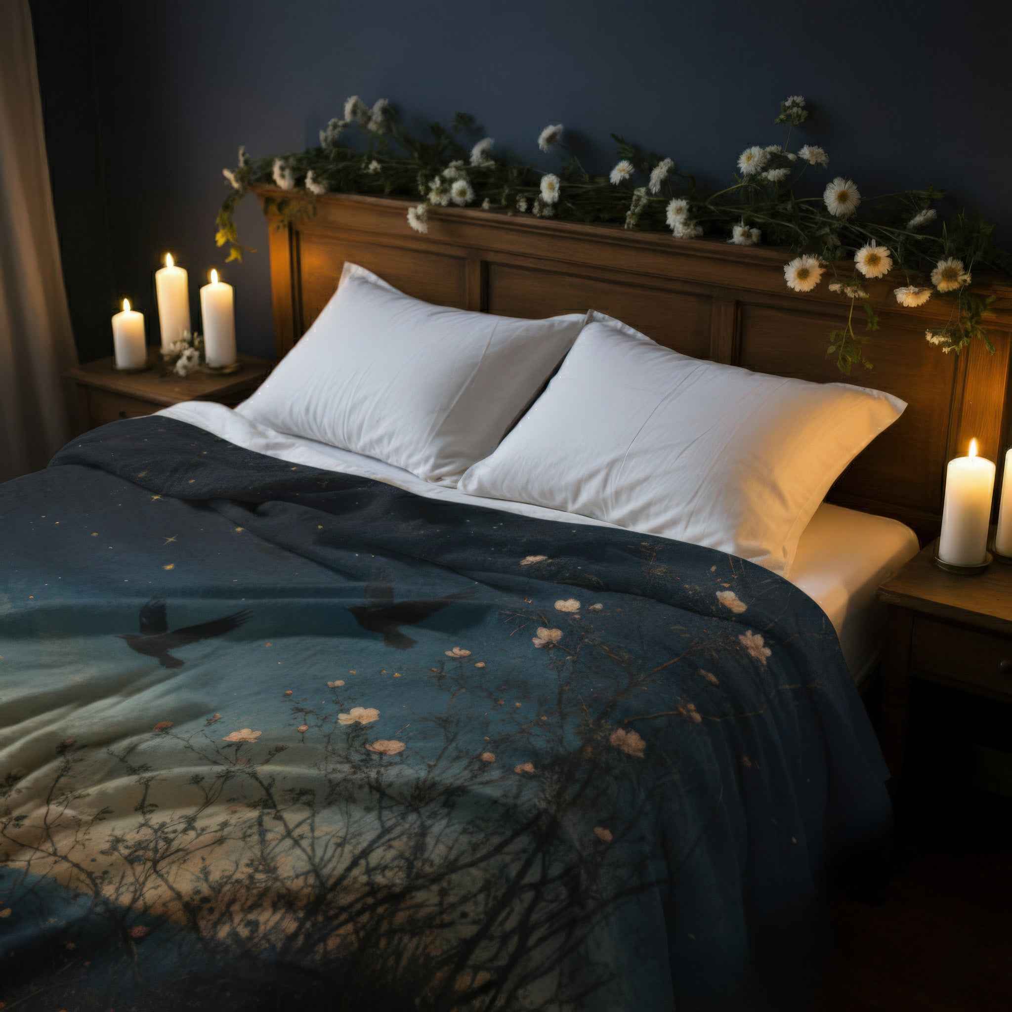 Gothic Celestial Blanket - Mystical Rose Garden Sherpa Throw