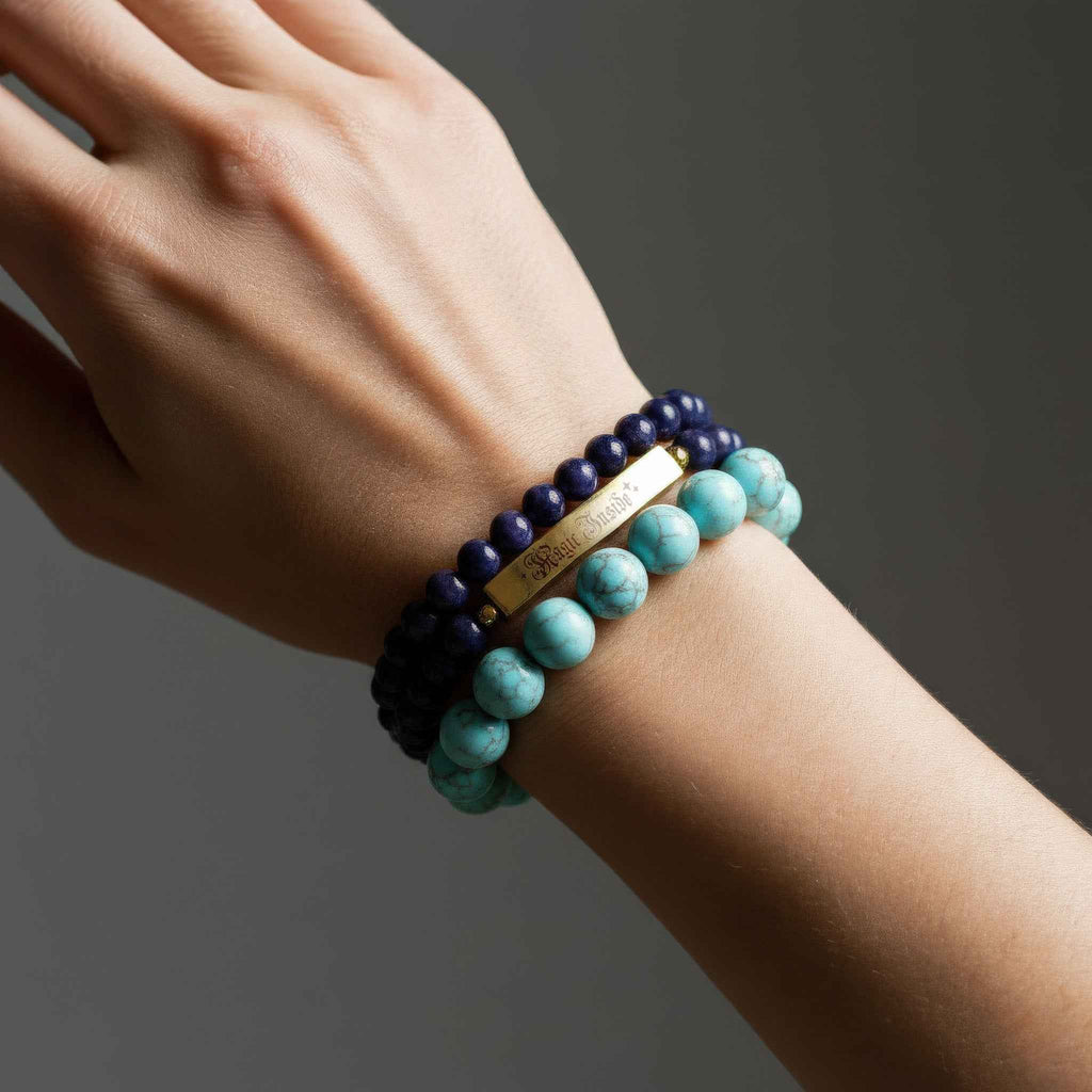 "Magic Inside" Sodalite & Gold Bar Bracelet – Your Grounding Mantra