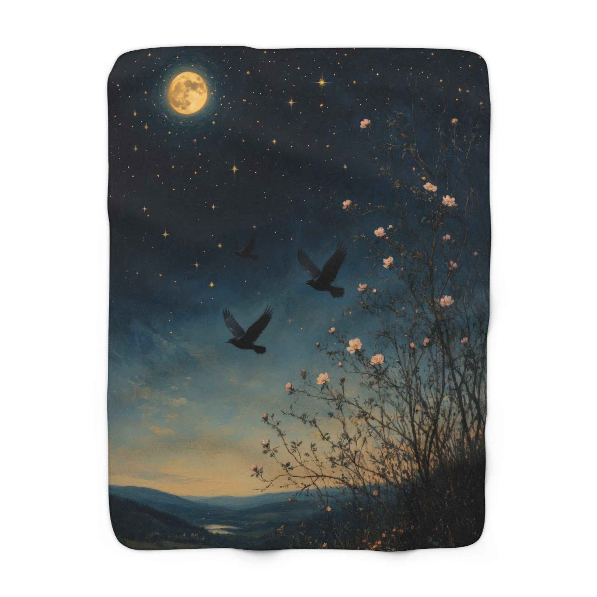 Gothic Celestial Blanket - Mystical Rose Garden Sherpa Throw