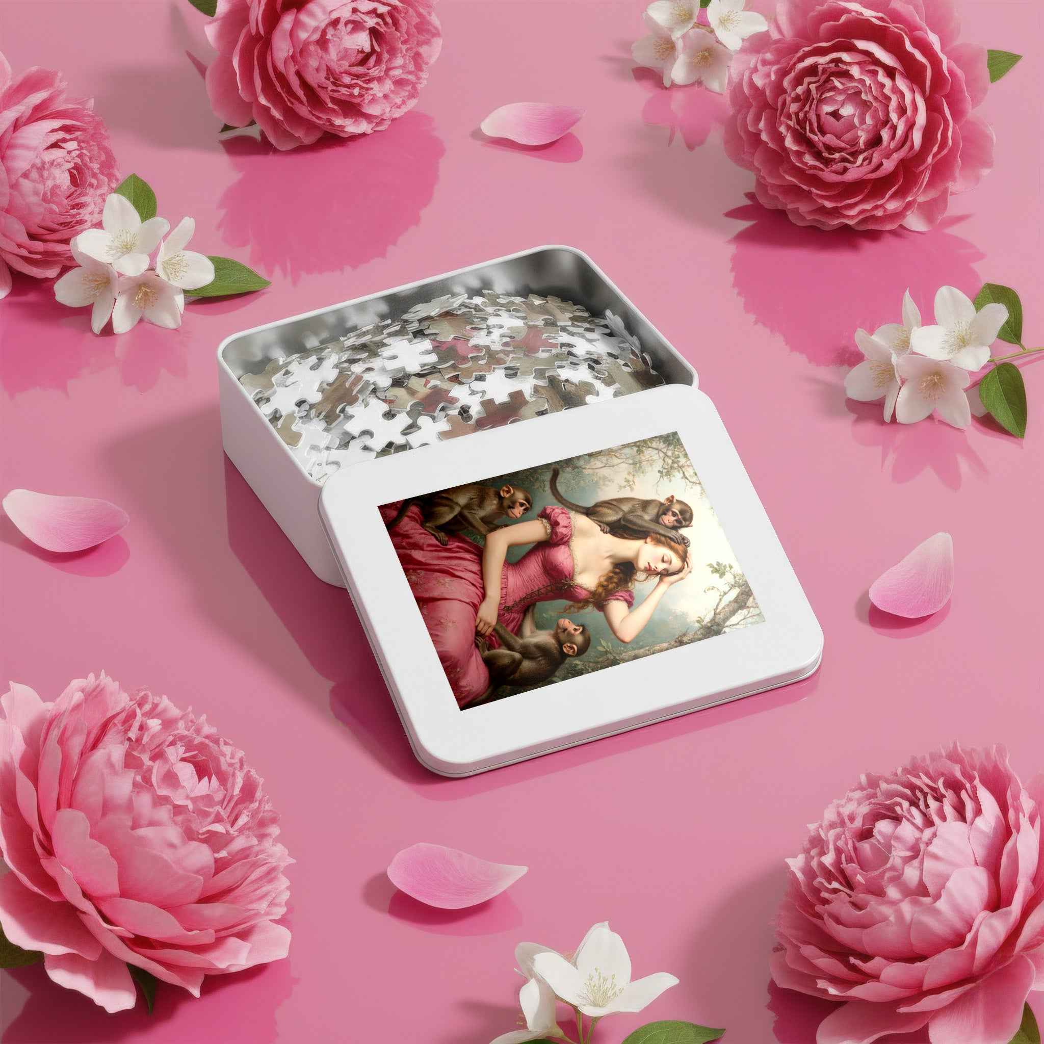 500-Piece Puzzle: A Beautiful Life Begins With Good Thoughts (with Tin)