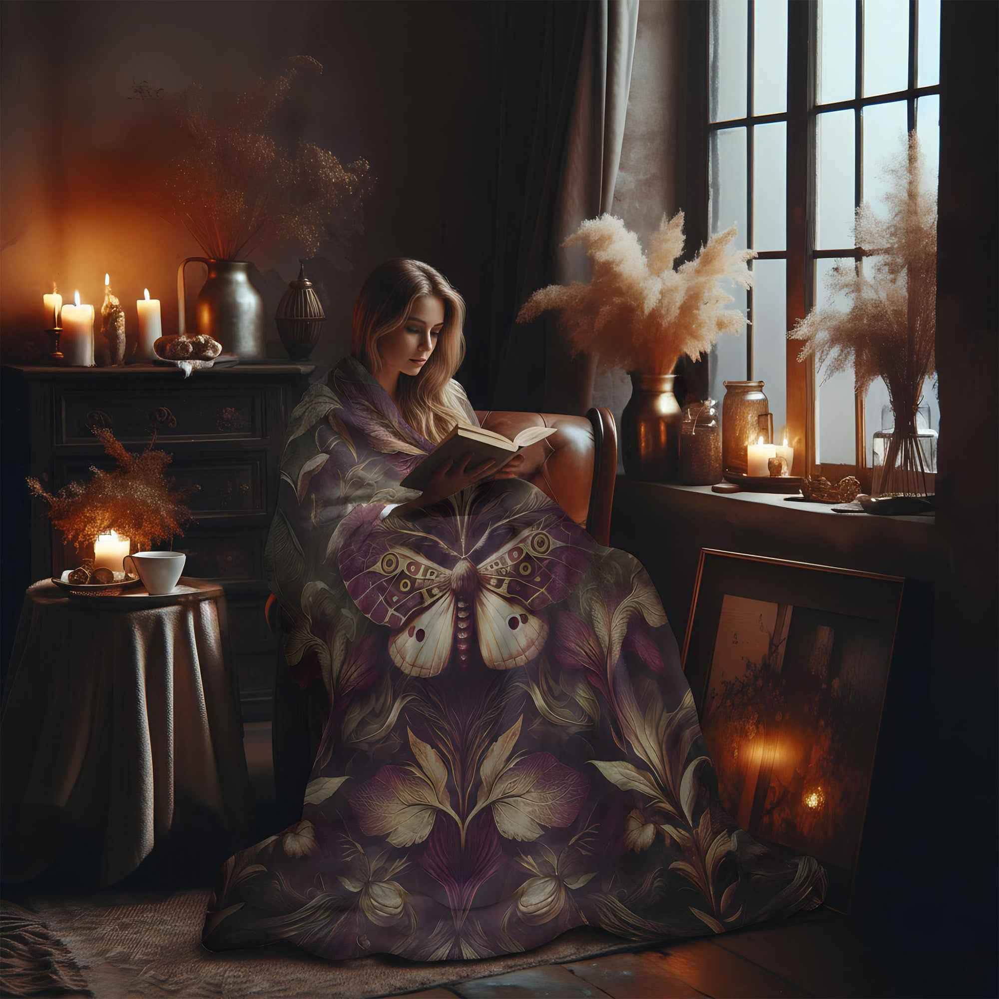 The Mystical Comfort: Dark Academia Sherpa Fleece Blanket