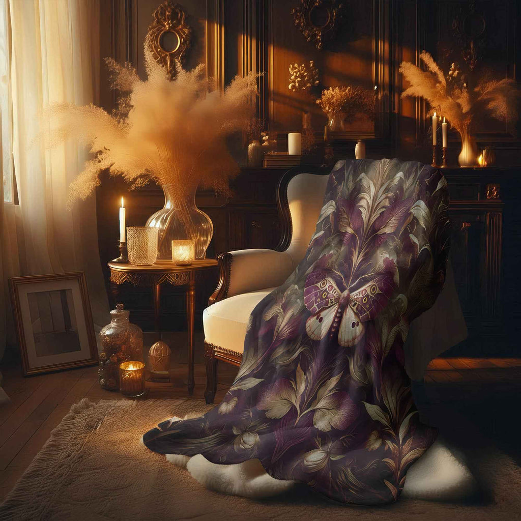 The Mystical Comfort: Dark Academia Sherpa Fleece Blanket