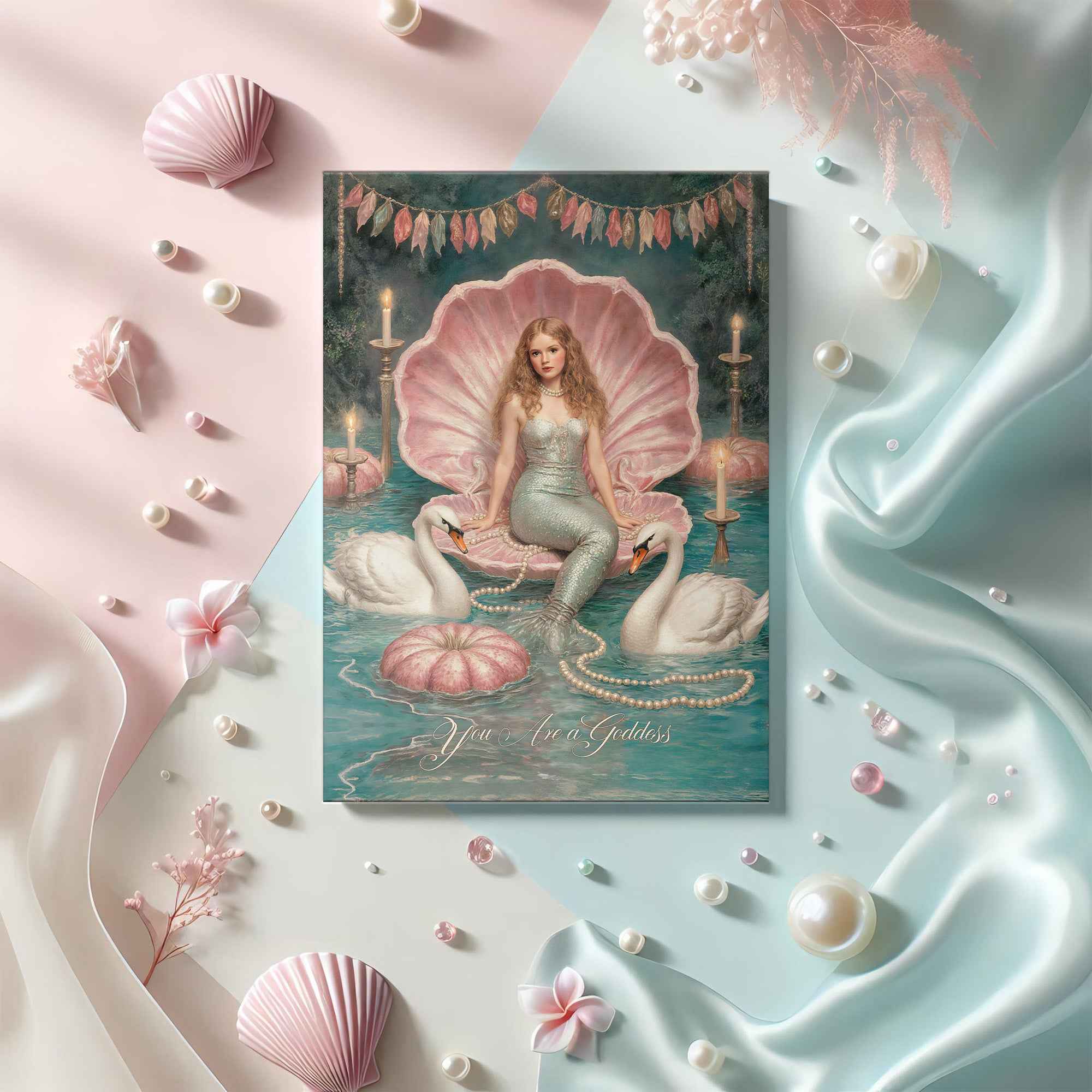 You Are a Goddess Mermaid Birthday Card - Fantasy Siren Gift