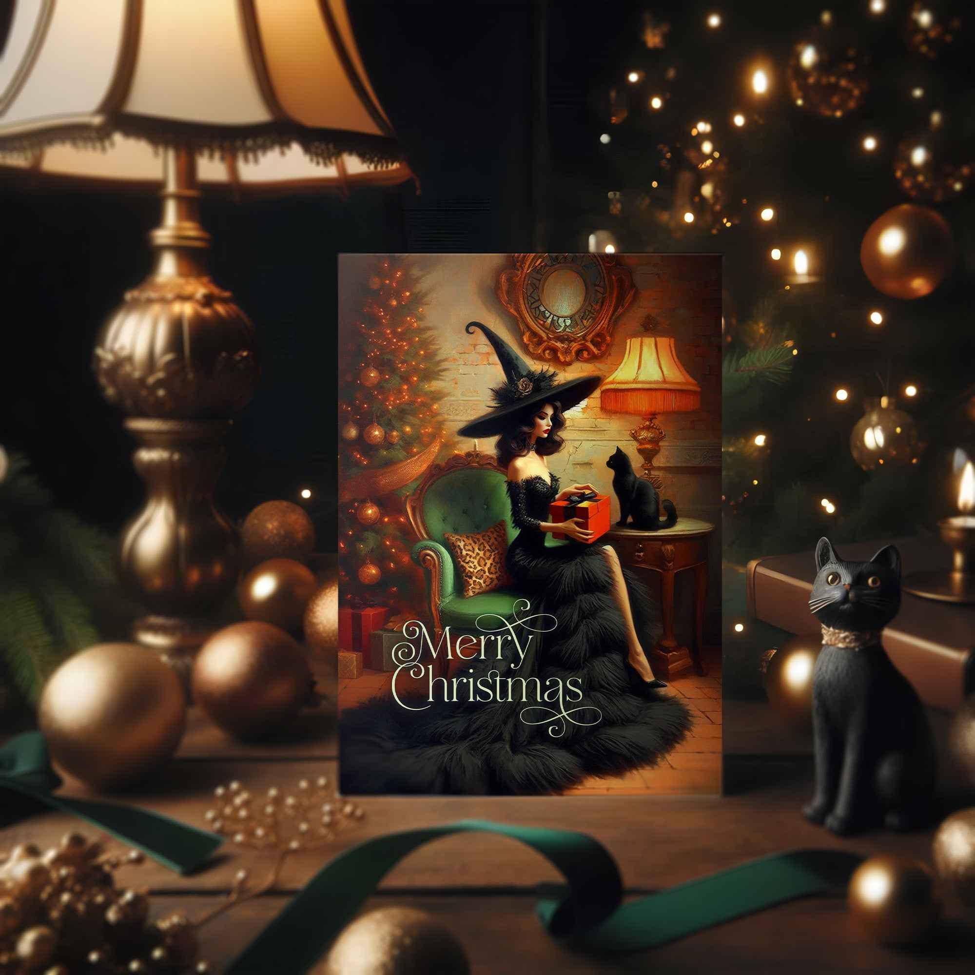 Witchy Christmas Card - Gothic Glam Holiday Gift