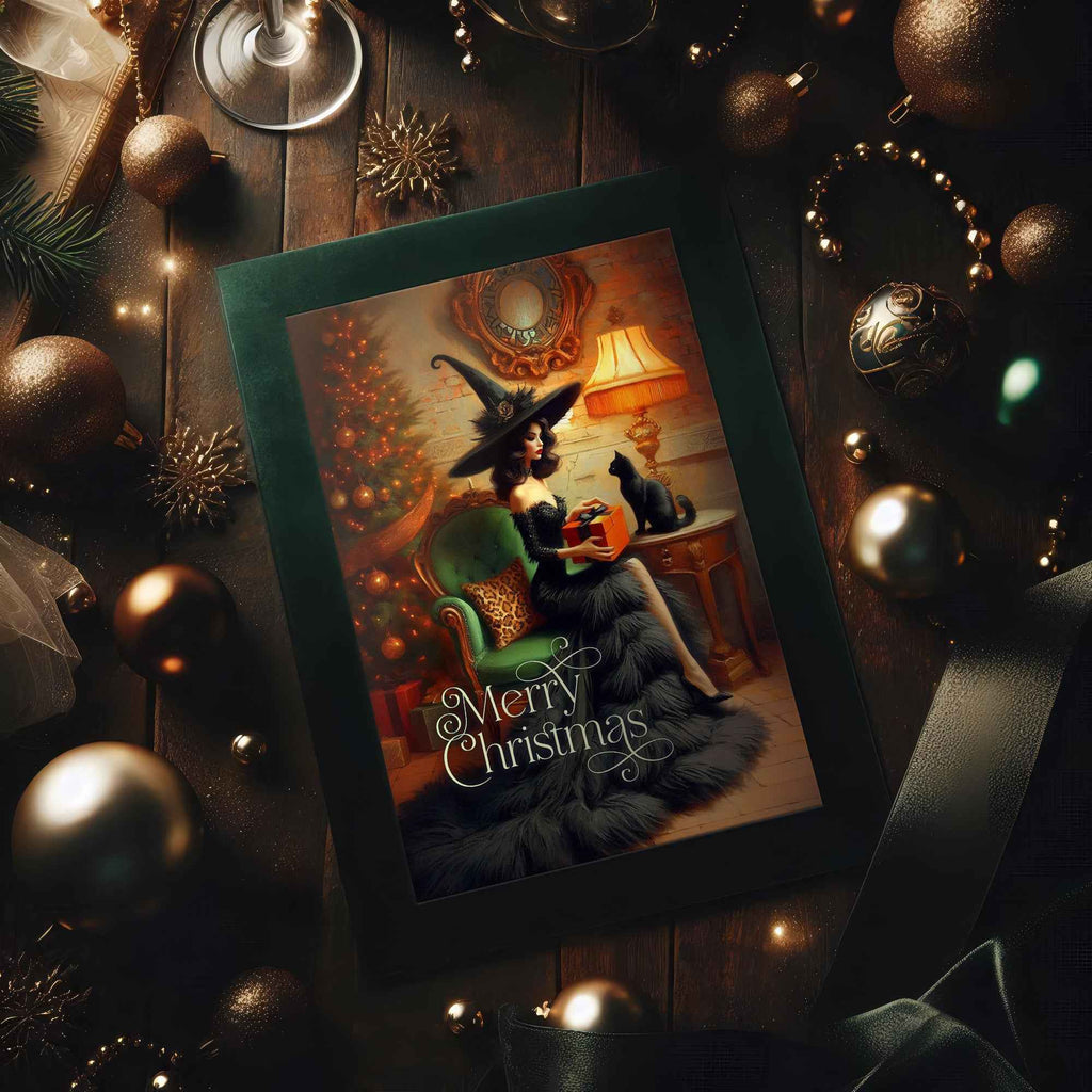 Witchy Christmas Card - Gothic Glam Holiday Gift