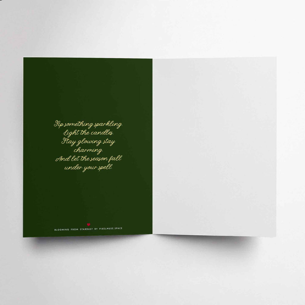 Witchy Christmas Card - Gothic Glam Holiday Gift