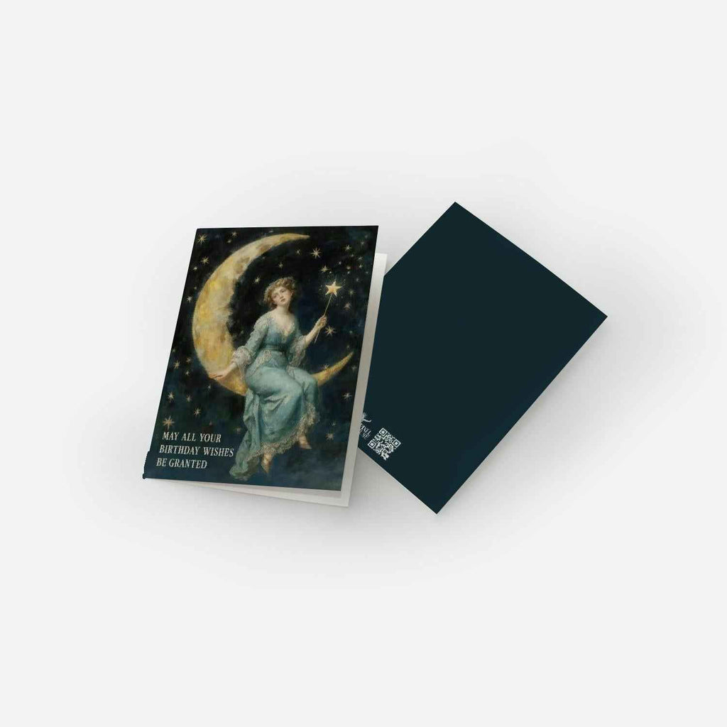 May All Your Wishes Be Granted - Vintage Fairy Birthday Card