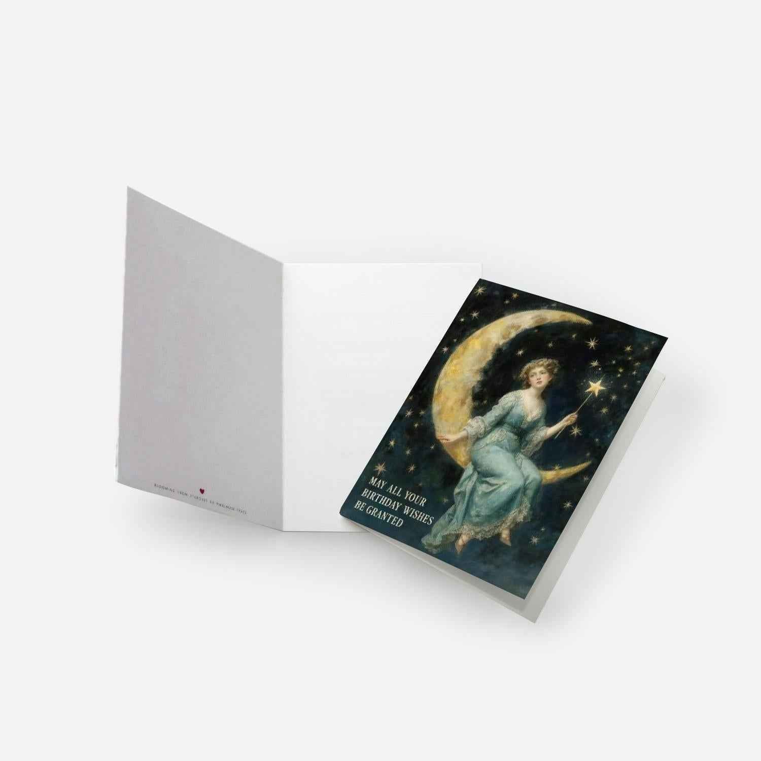 May All Your Wishes Be Granted - Vintage Fairy Birthday Card