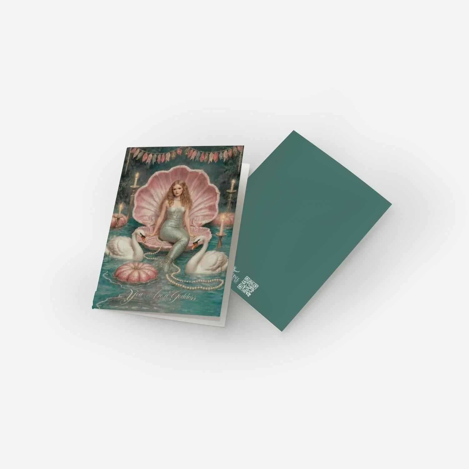 You Are a Goddess Mermaid Birthday Card - Fantasy Siren Gift