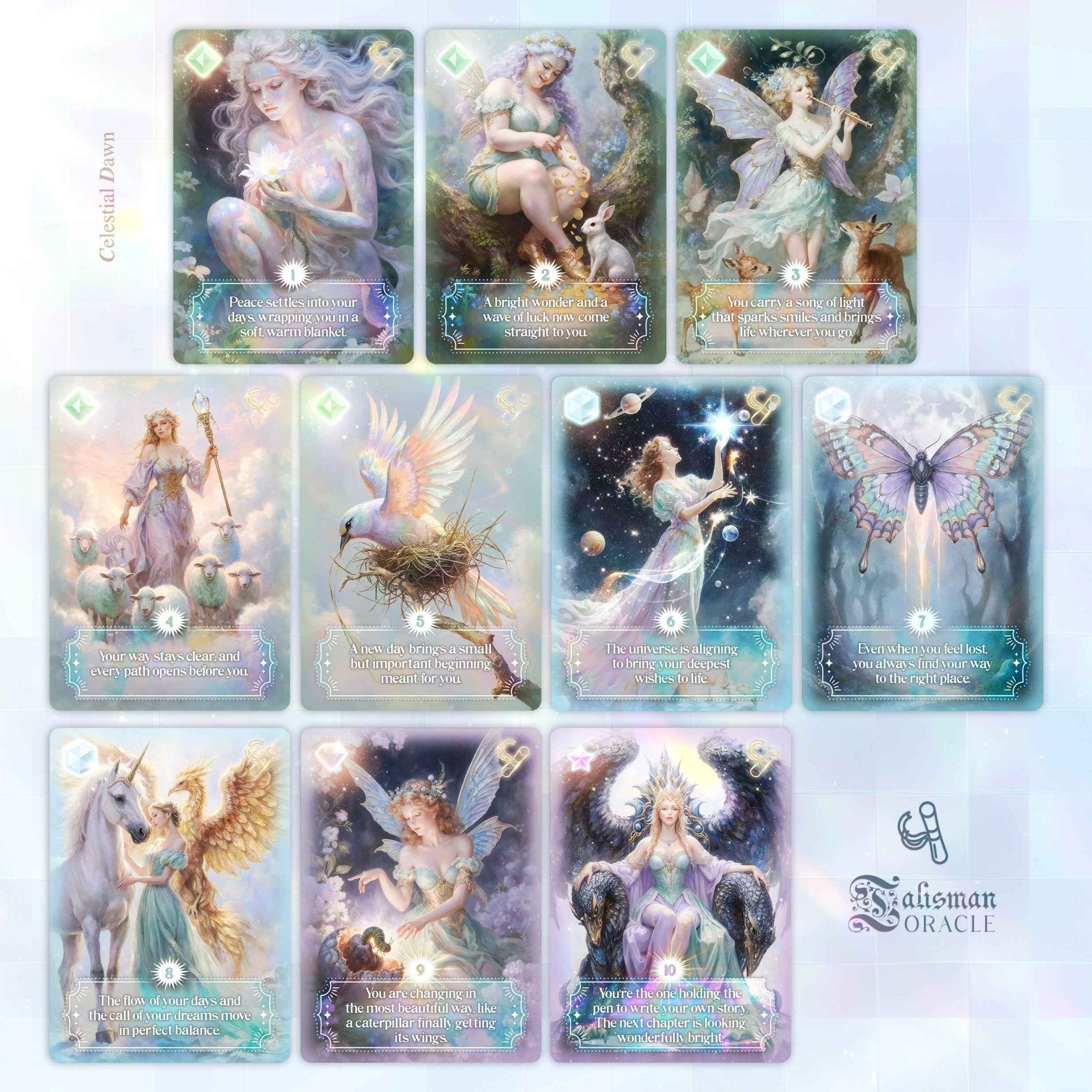 Talisman Oracle 10 - Card Blind Pack. Lucky Charm Oracle Cards - PixelMuse