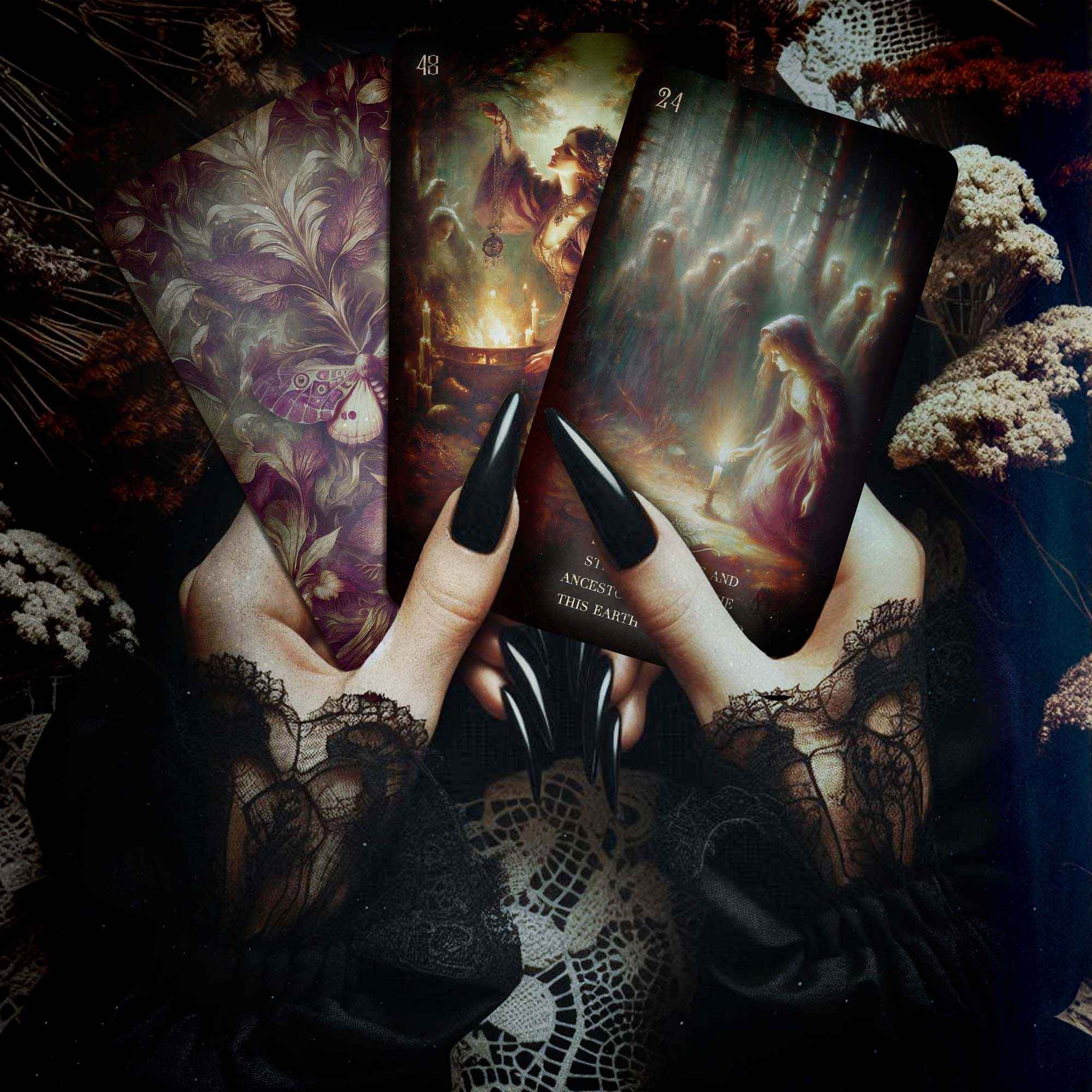 The Black Sisterhood Oracle Deck – Dark Folk Witchcraft Cards for Shadow Work & Intuitive Guidance - PixelMuse