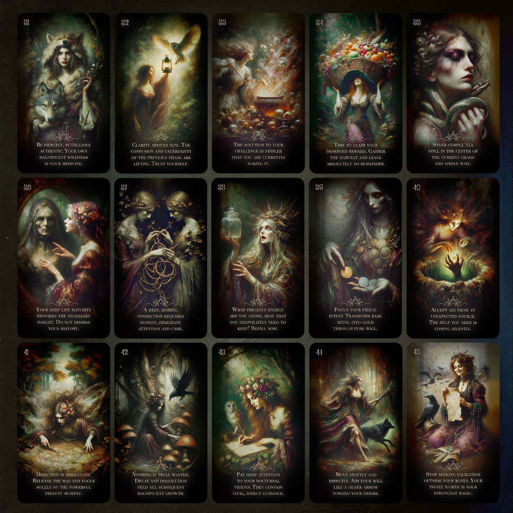 The Black Sisterhood Oracle Deck – Dark Folk Witchcraft Cards for Shadow Work & Intuitive Guidance - PixelMuse