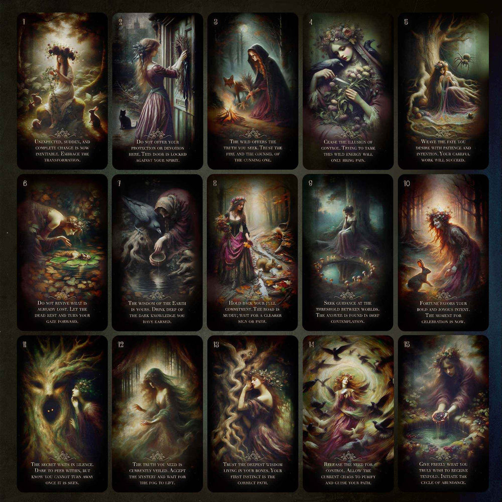 The Black Sisterhood Oracle Deck – Dark Folk Witchcraft Cards for Shadow Work & Intuitive Guidance - PixelMuse