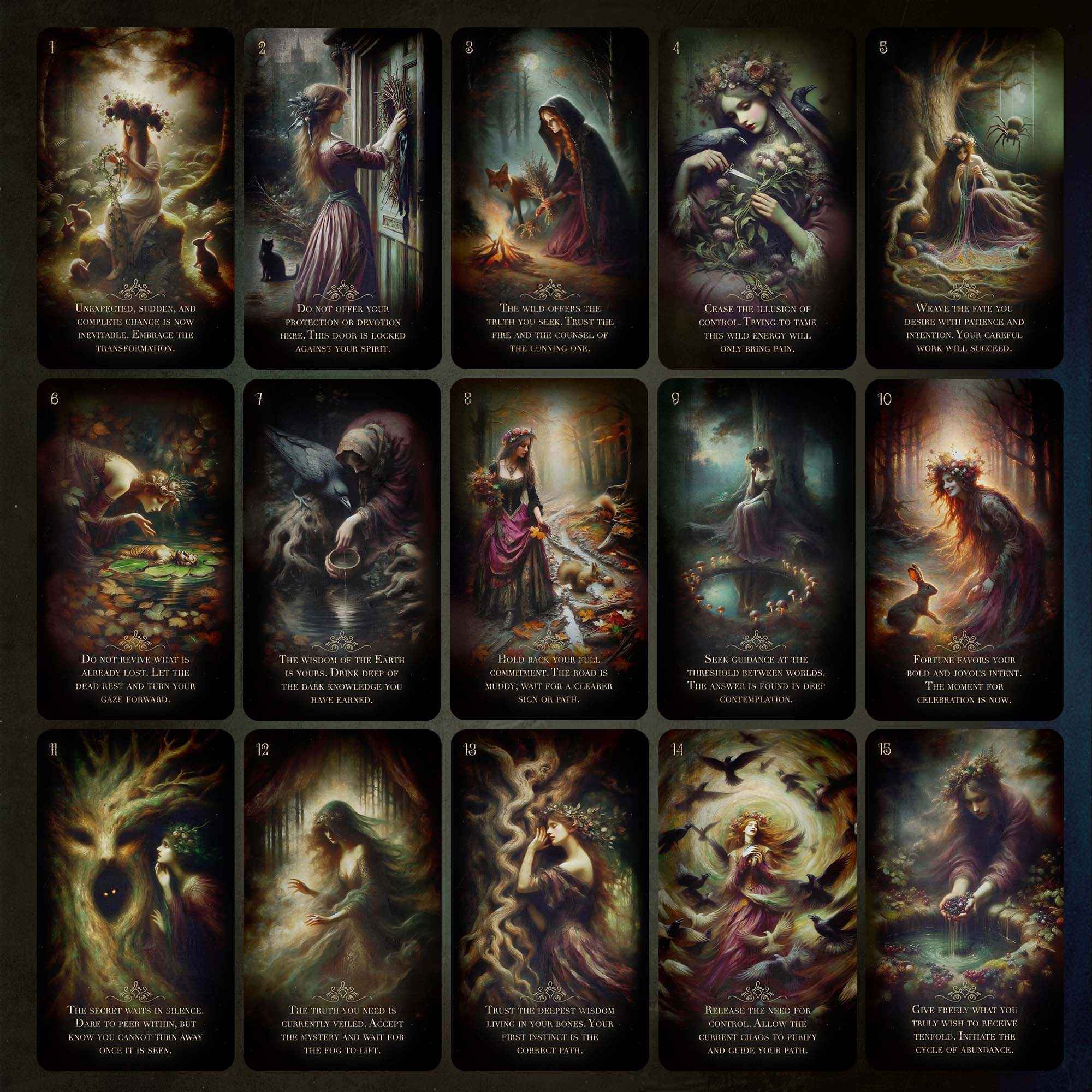 The Black Sisterhood Oracle Deck – Dark Folk Witchcraft Cards for Shadow Work & Intuitive Guidance - PixelMuse