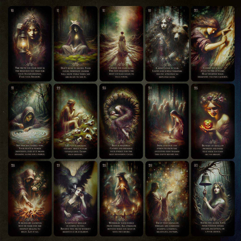 The Black Sisterhood Oracle Deck – Dark Folk Witchcraft Cards for Shadow Work & Intuitive Guidance - PixelMuse