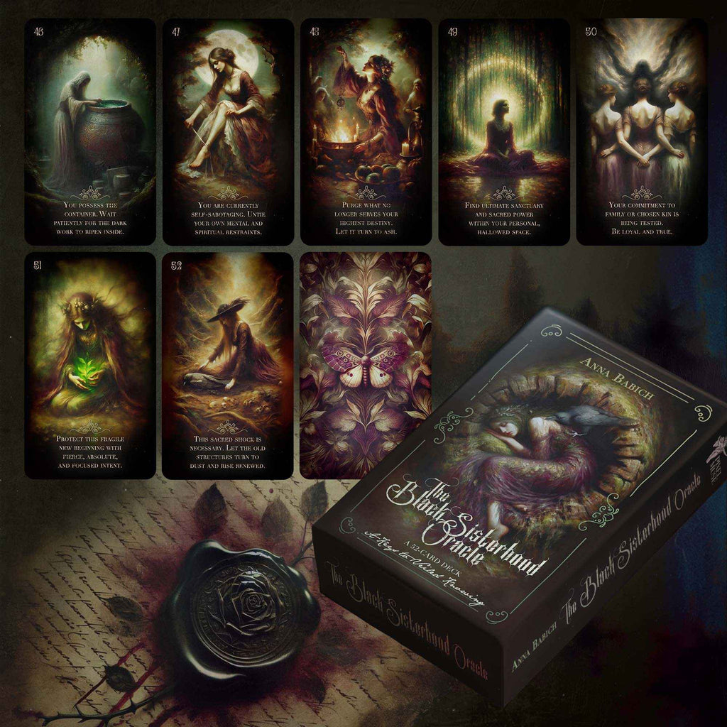 The Black Sisterhood Oracle Deck – Dark Folk Witchcraft Cards for Shadow Work & Intuitive Guidance - PixelMuse