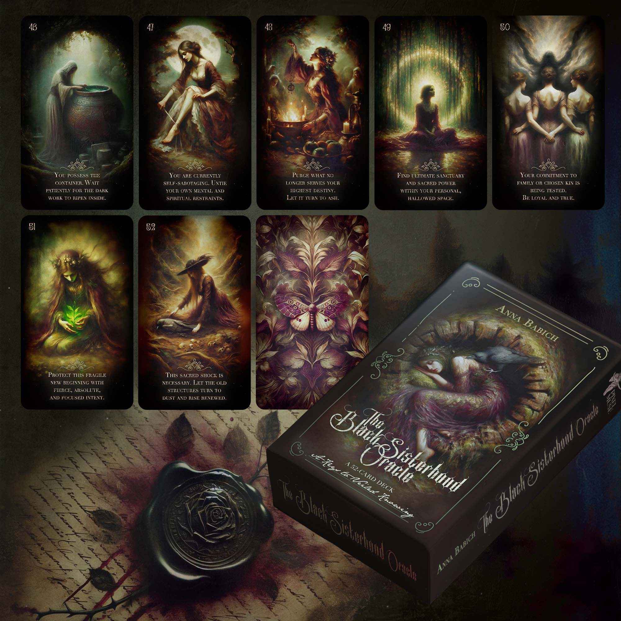 The Black Sisterhood Oracle Deck – Dark Folk Witchcraft Cards for Shadow Work & Intuitive Guidance - PixelMuse