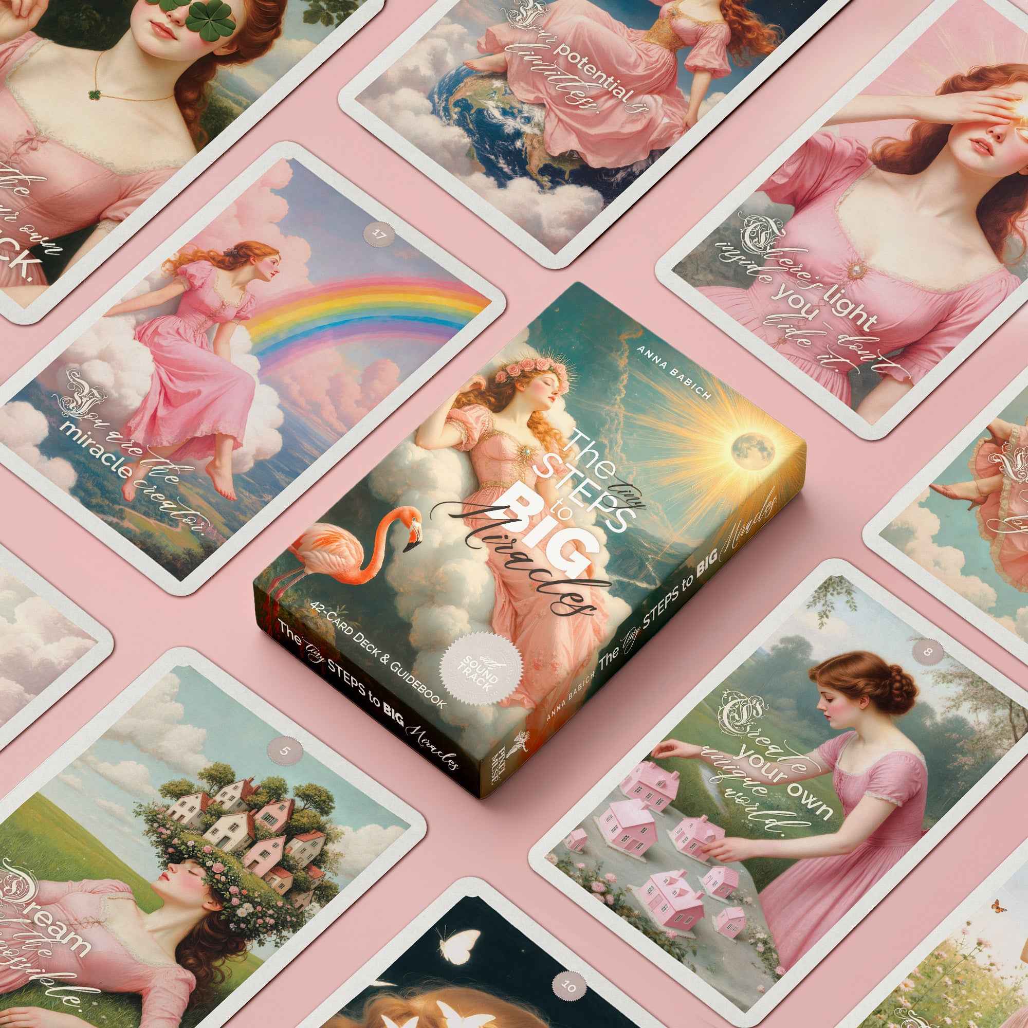 The Tiny Steps to Big Miracles Oracle Deck – 42-Card Oracle Deck for Self Reflection + Guidebook & Music