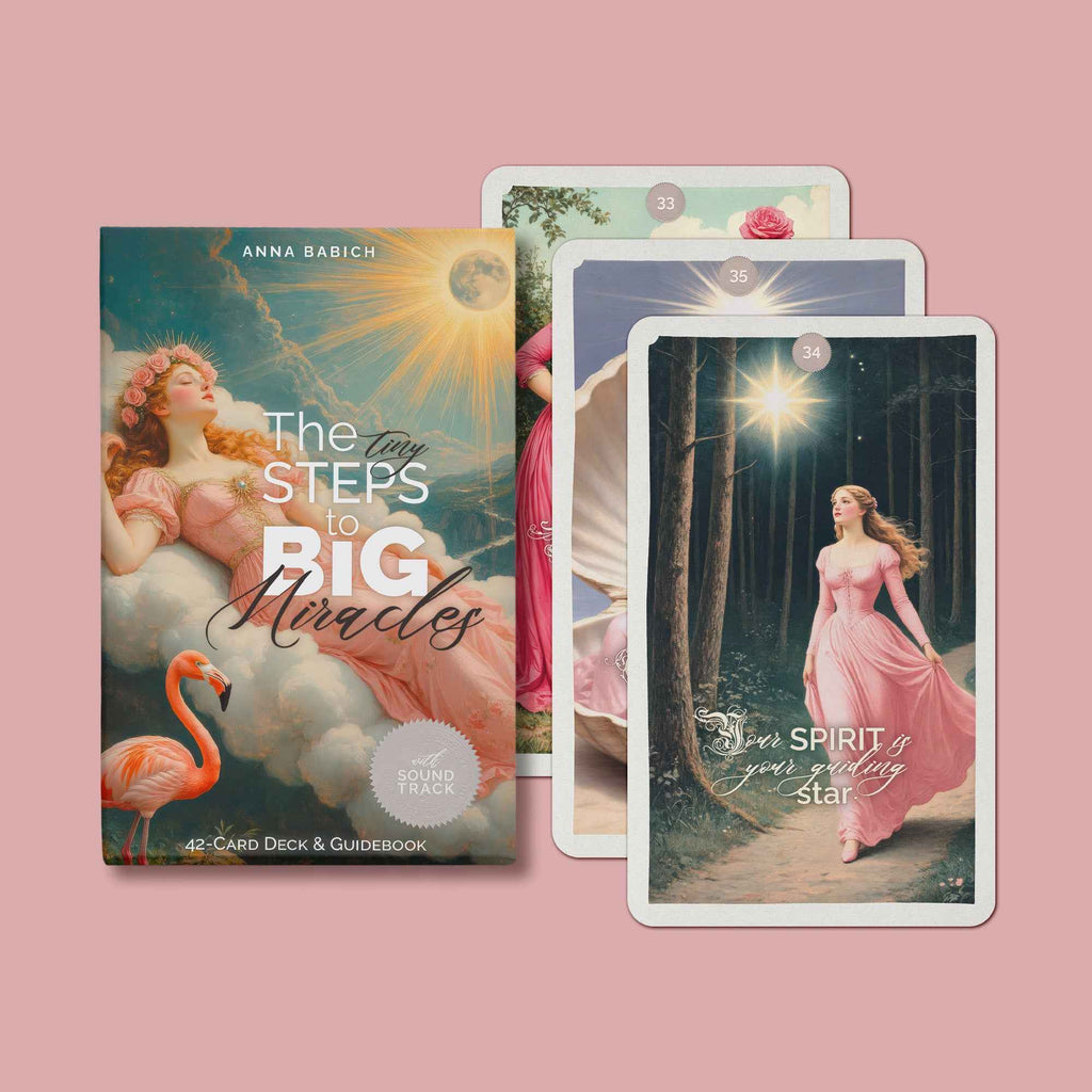 The Tiny Steps to Big Miracles Oracle Deck – 42-Card Oracle Deck for Self Reflection + Guidebook & Music