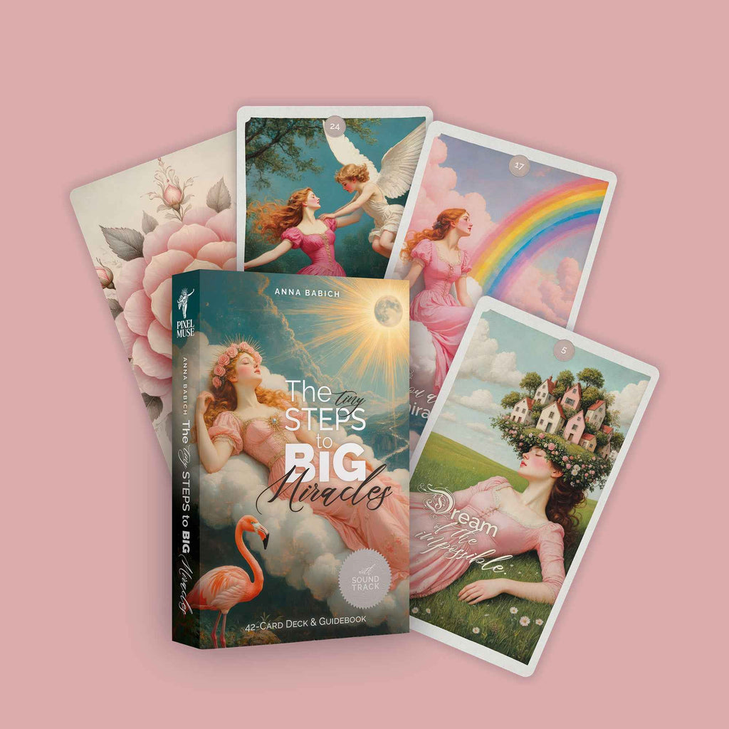 The Tiny Steps to Big Miracles Oracle Deck – 42-Card Oracle Deck for Self Reflection + Guidebook & Music